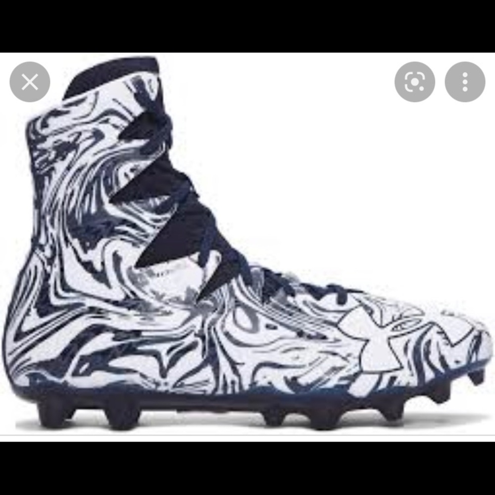 Navy under armour football cleats